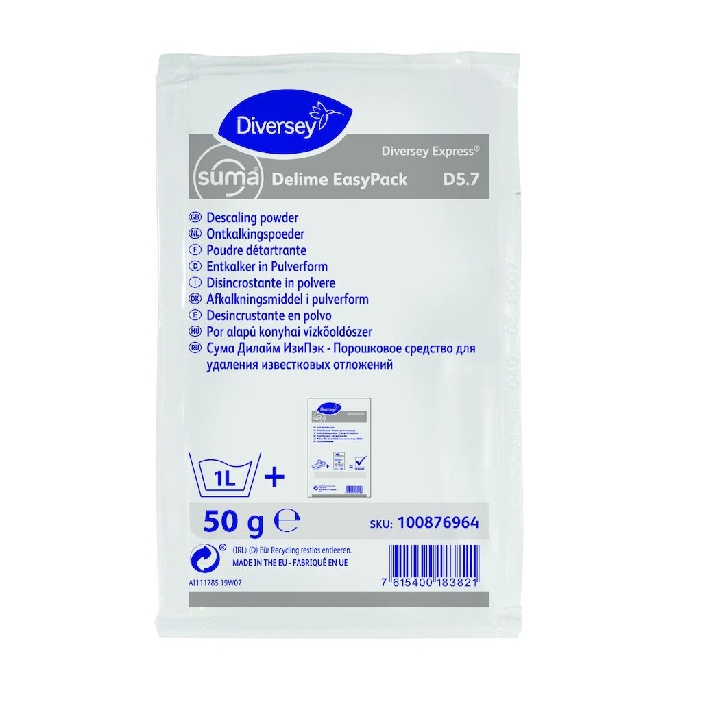Suma Delime EP D5.7 25x0.05kg - Decalcificante in polvere in confezioni monouso per utensili di cucina e per la disincrostazione della lavastoviglie