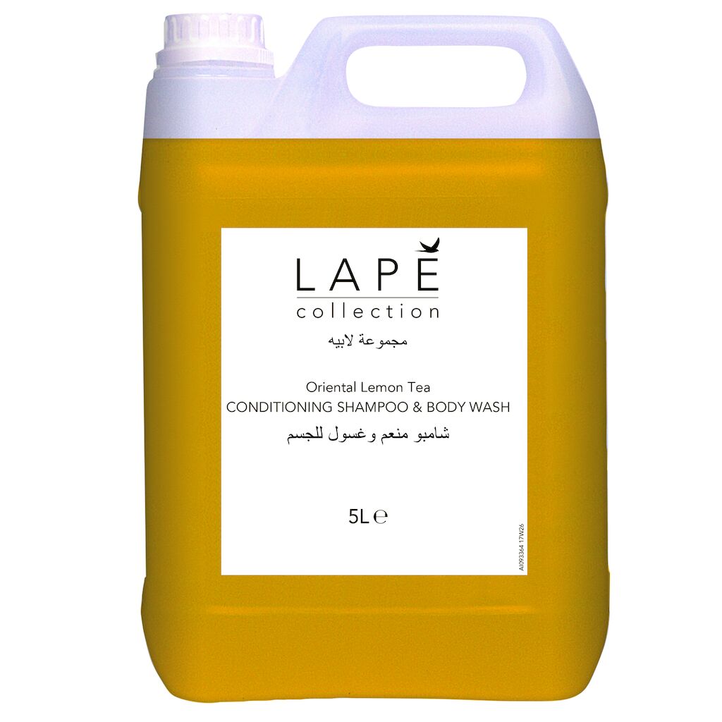 LAPĒ Collection O.L.T. Conditioning Shampoo & Body Wash 2x5L - Shampooing et gel douche parfumé au thé oriental citronné