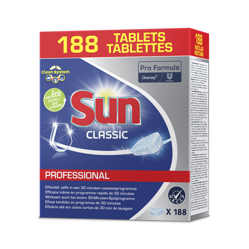 Sun Professional Classic Tabs 188x1Stk. - Geschirrspültabletten Classic, geeignet für Haushaltsgeschirrspüler