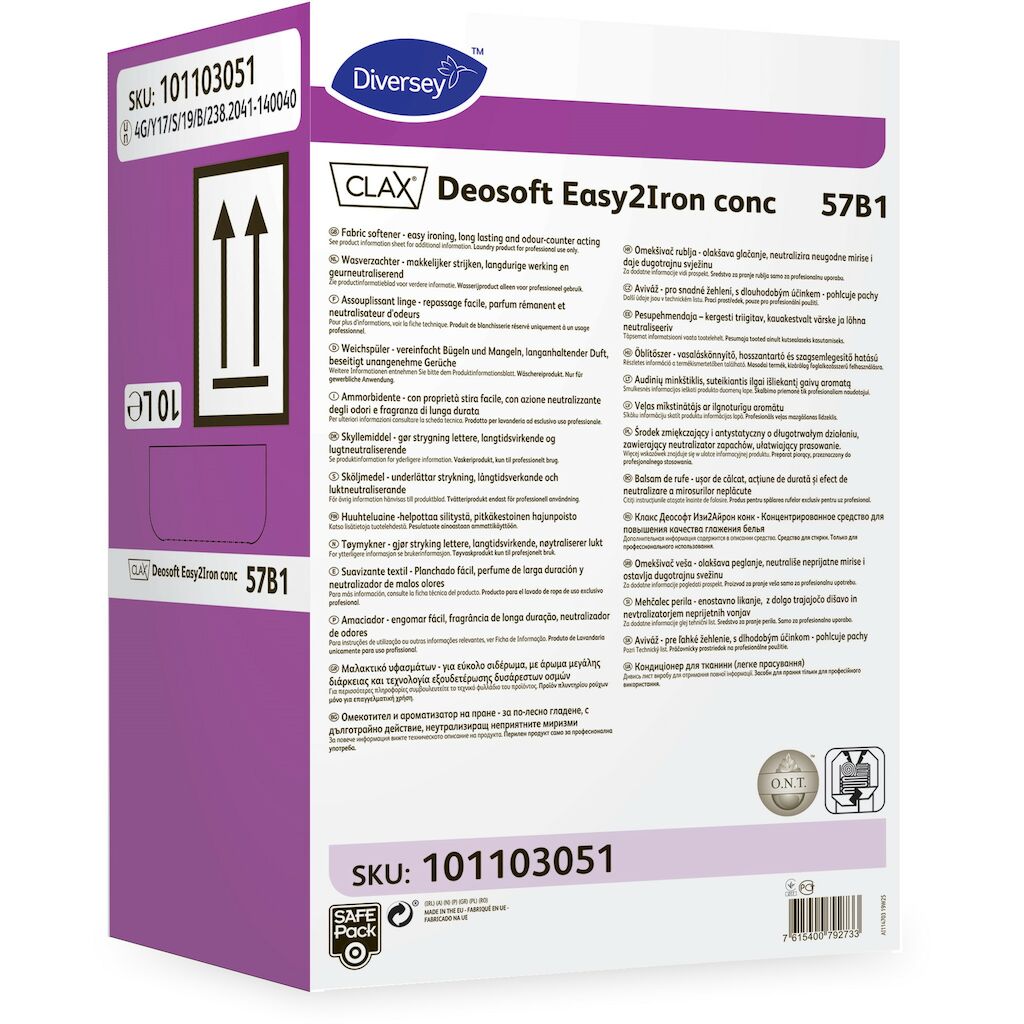 Clax Deosoft Easy2Iron conc 57B1 10L - Weichspüler - vereinfacht Bügeln und Mangeln, langanhaltender Duft, beseitigt unangenehme Gerüche