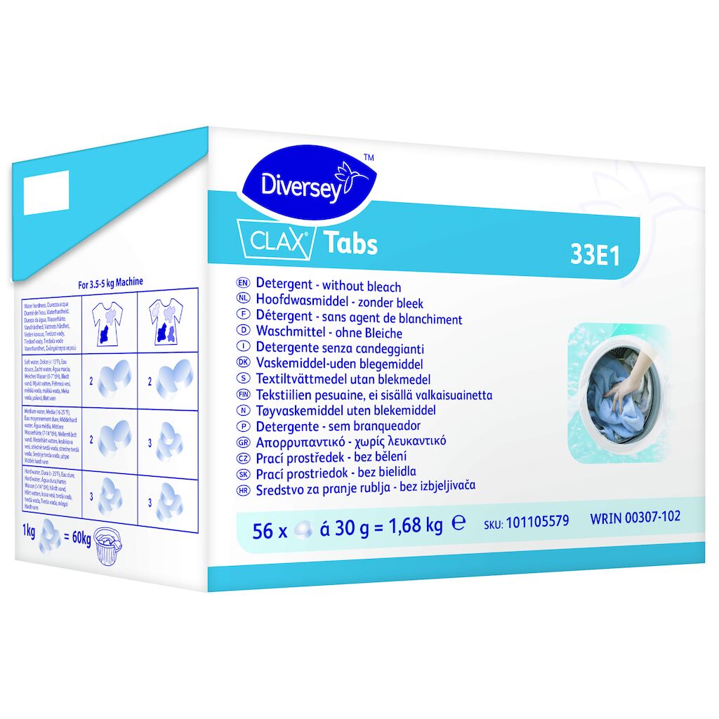 Clax Tabs 33E1 56x1pz - Detergente - pastiglia per il lavaggio dei tessuti - senza candeggina