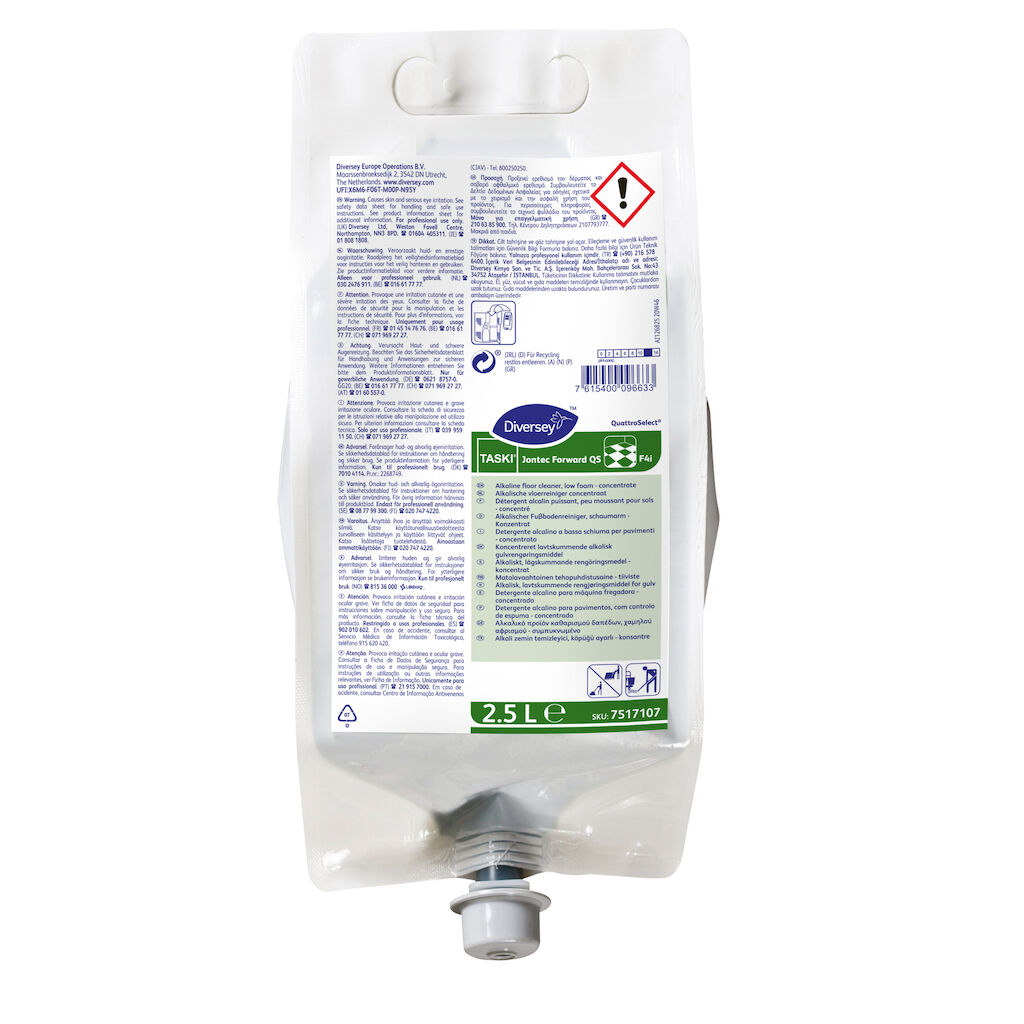 TASKI Jontec Forward QS F4i 2x2.5L - Detergente alcalino a bassa schiuma per pavimenti - concentrato