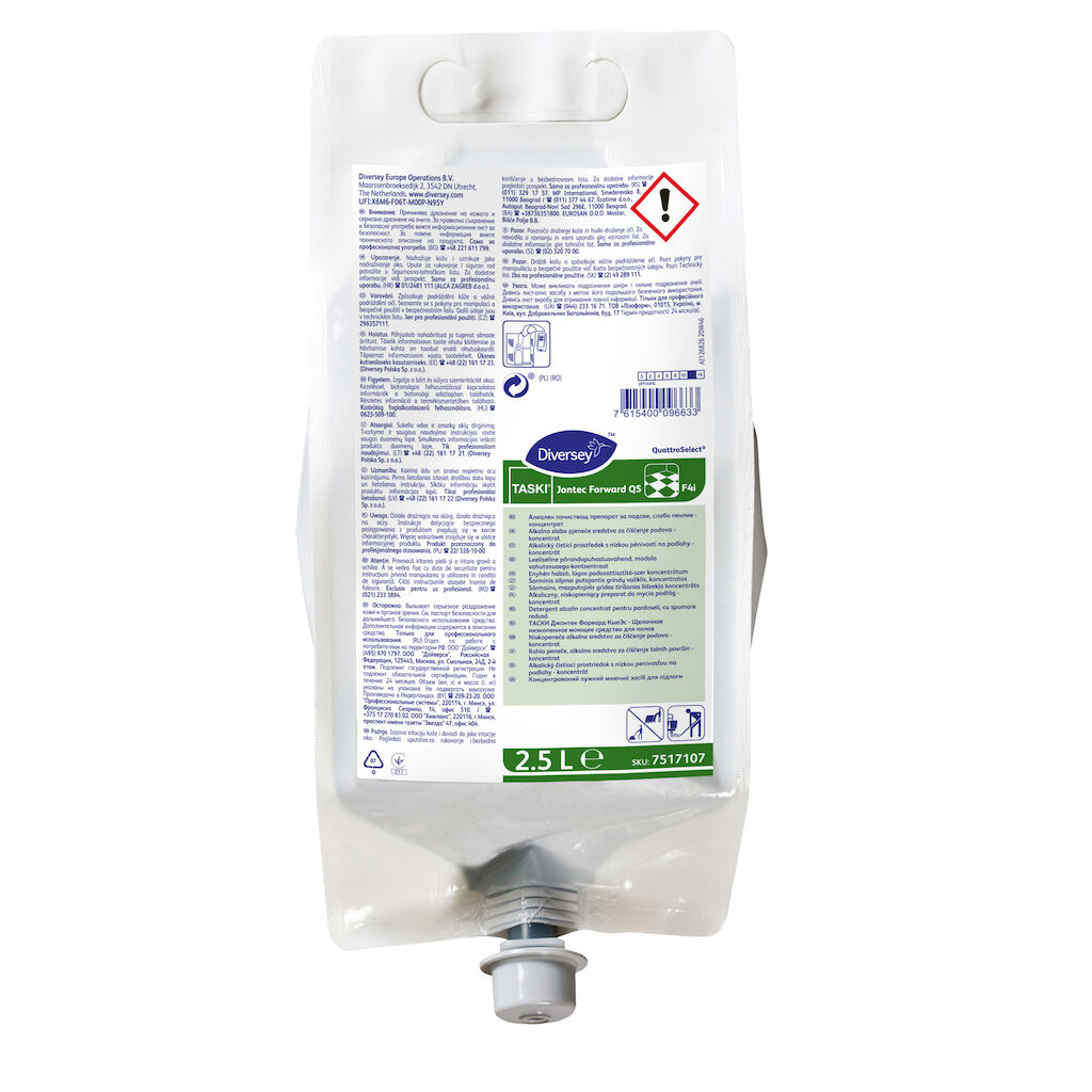 TASKI Jontec Forward QuattroSelect 2x2.5L - Detergente alcalino a bassa schiuma per pavimenti - concentrato