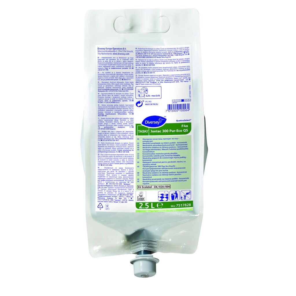 TASKI Jontec 300 Pur-Eco QS F4a 2x2.5L - Detergente neutro per pavimenti - Concentrato