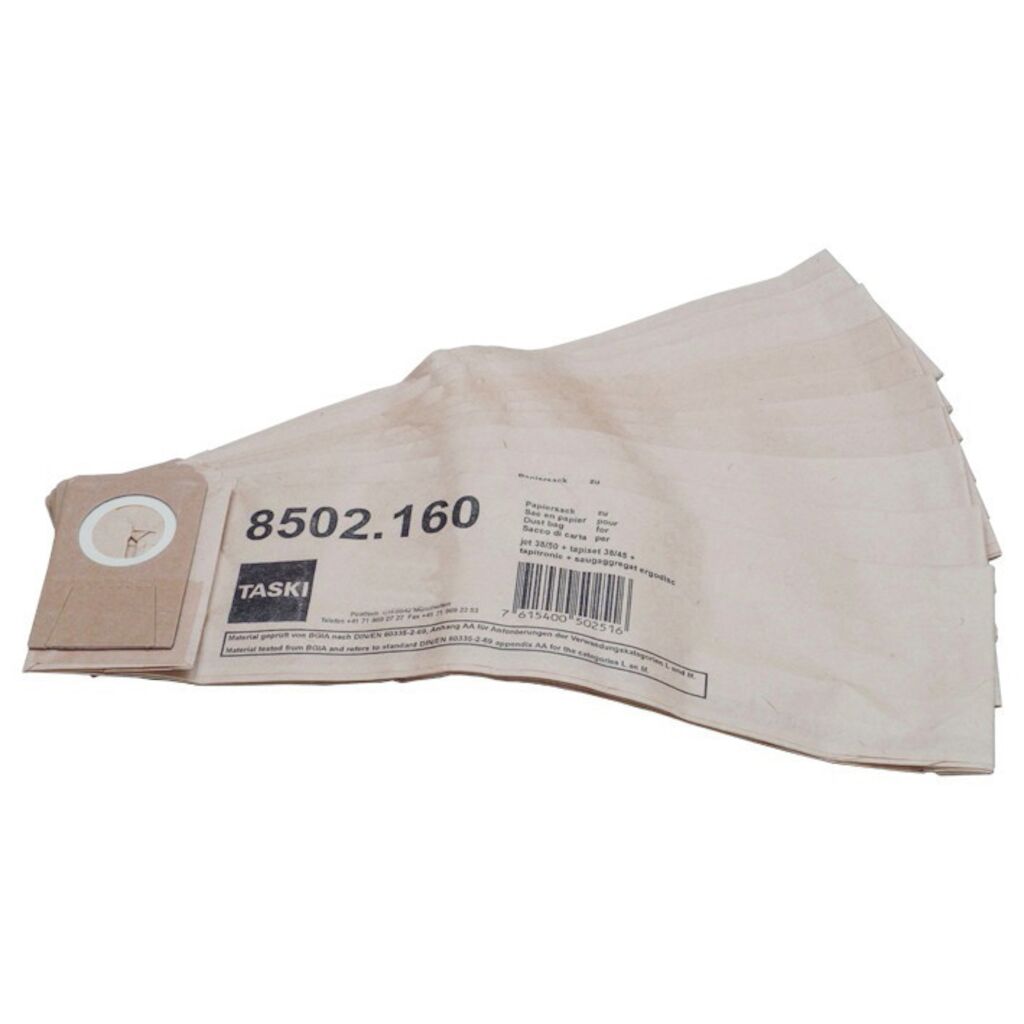 TASKI ergodisc/jet/tapi Double Filter Paper Dust Bags 10Stk. - Papiersäcke für den TASKI jet 38/50