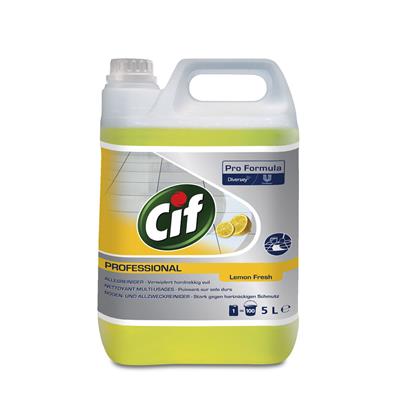 Cif Pro Formula All Purpose Cleaner Lemon Fresh 2x5L - Gel con ossigeno attivo per i pavimenti e tutte le superfici lavabili